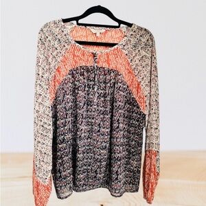 Lucky Brand Boho Patchwork Peasant Top – Size M